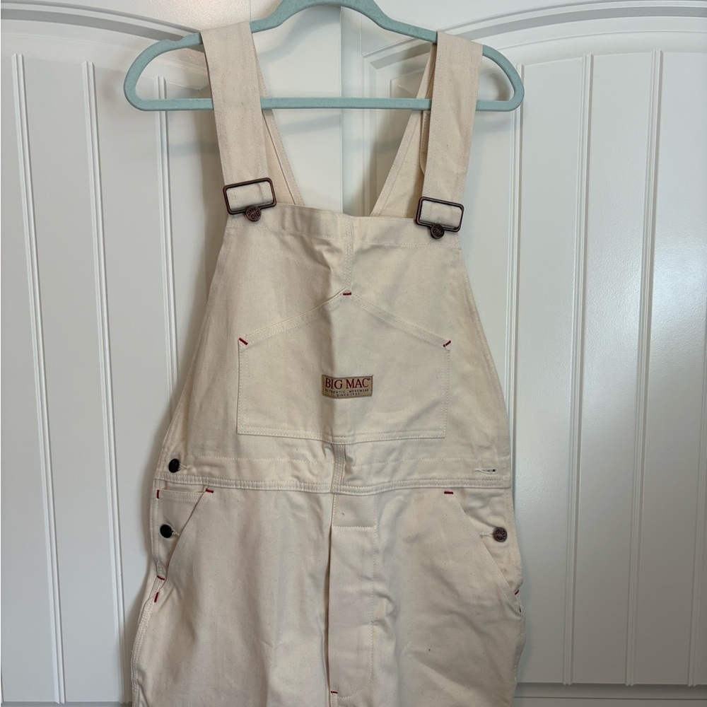 NWT vintage Bic Mac workwear cream overalls 
men’s size 36 x 29 - Picture 2 of 9